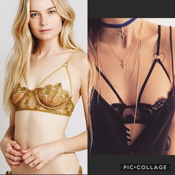For Love And Lemons Other - For Love & Lemons honeysuckle mustard bra
